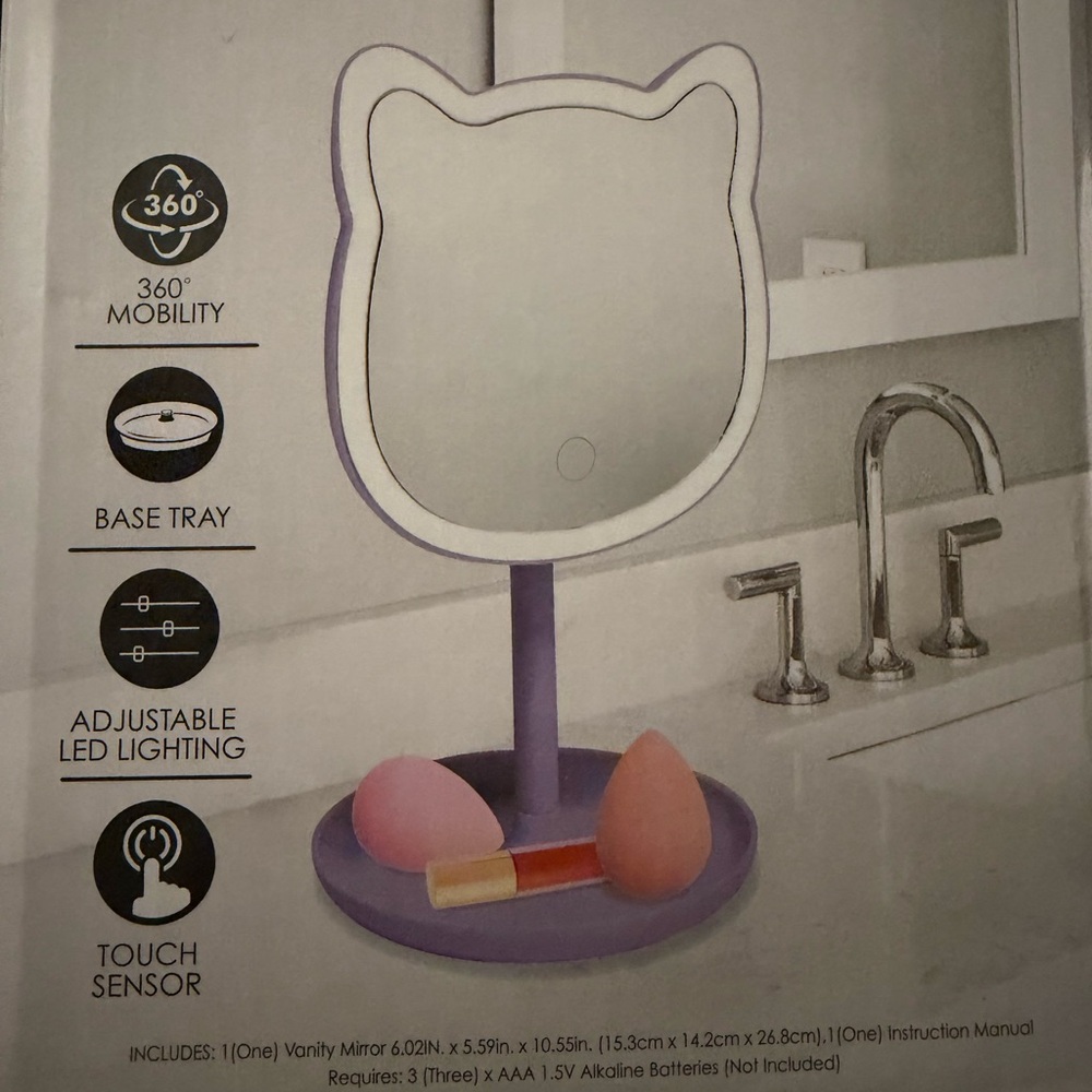 Vanity Purple Touch Sensor Mirror - Picture 4 of 6